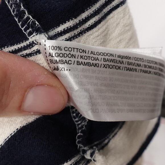 MNG Polo Shirt Mens Large Navy White Stripe Regular Fit Short Sleeve Collared - Picture 7 of 8